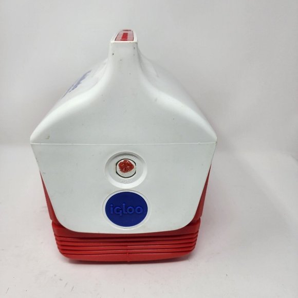 Igloo MiniMate 6 Can Red White Blue Personal Sized Cooler-Lunch Box 90's Vintage - Picture 3 of 11